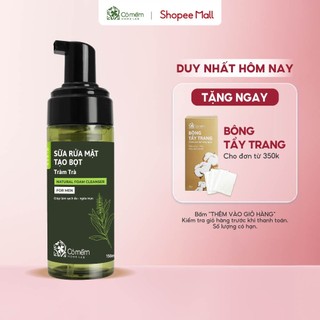 Sữa Rửa Mặt Tạo Bọt Tràm Trà Cho Nam Sạch Sâu Chuẩn Men Kiềm Dầu Giảm Mụn Cỏ Mềm 150ml