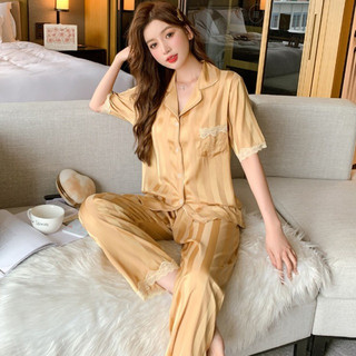 Bộ Lụa Mặc Nhà Pijama Nữ Chất Lụa Cao Cấp Mát Mềm Mịn ELSA PIJAMA