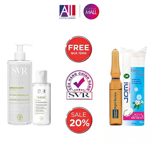 Nước tẩy trang làm sạch da SVR sebiaclear eau micellaire TẶNG bông tẩy trang Jomi/Ampoule Martiderm (Nhập khẩu)
