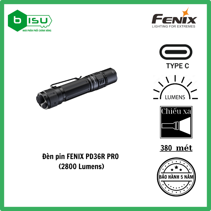 ĐÈN PIN  FENIX PD36R PRO (2800 LUMENS)