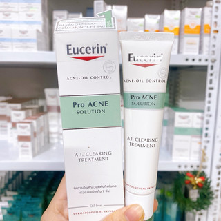 (Date 10/2026) Eucerin Gel loại bỏ mụn, cải thiện tình trạng mụn trong 1 tuần ProAcne A.I Clearing Treatment 40ml