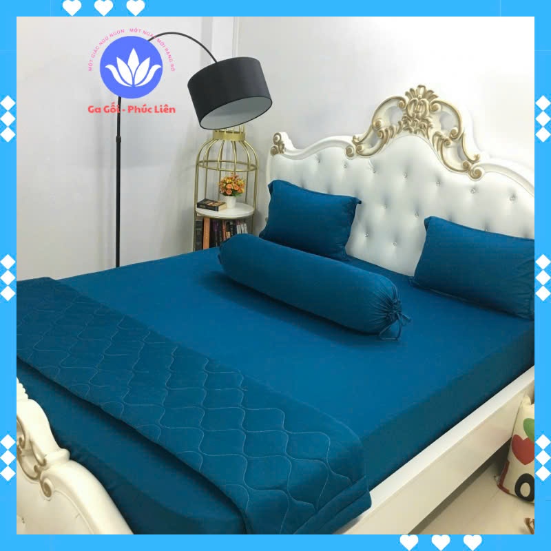Ga giường drap thun Hàn Quốc 3D cao cấp (bộ 4 món gồm 1 ga, 2 vỏ gối nằm, 1 vỏ gối ôm)