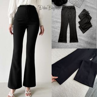 Quần Dài Ống Loe Bigsize Nữ Chất,Quần Dài Big Size Chất Vải Umi Co Giãn Phom Tôn Dáng Q519