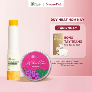 Combo gồm son dưỡng và nước hoa xinh thơm thiên nhiên cỏ mềm