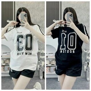  Set bộ đồ áo thun quần đùi MLB nam nữ xuất phông cotton sang xịn mịn mát cao cấp 