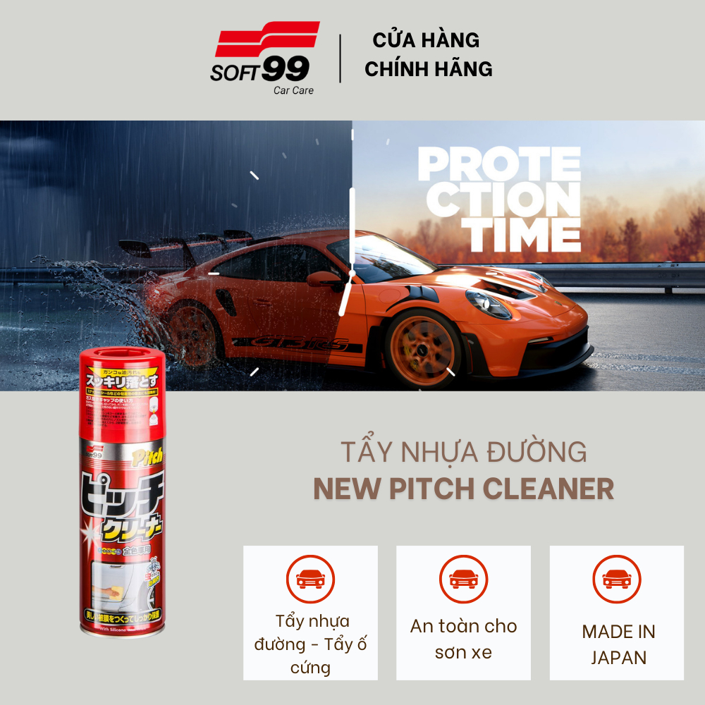 Chai xịt làm sạch nhựa đường Soft99 New Pitch Cleaner W-121 420ml