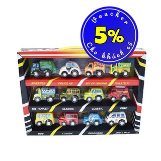 Set 12 ô tô mini chạy bánh đà cho bé mới nhất 2021