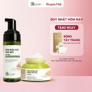 Bộ chăm sóc da sạch sâu dưỡng da mềm mịn gồm kem dưỡng da bọt rửa mặt