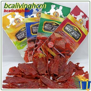 Đồ ăn vặt thịt trâu khô beef jerky khô bò nhiều vị quang hiển