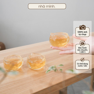  SALE - Chén Nước Cúng Dường Đế Đựng Nến Tealight Bộ Chén Nước Bàn Thờ Đế Nến Thuỷ Tinh 