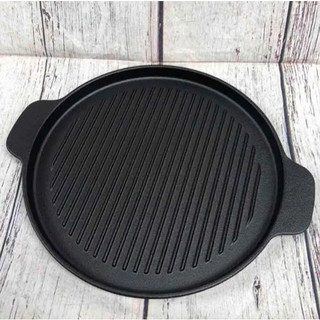 Chảo nướng BBQ gang chống dính kèm đế lót gỗ Dragon