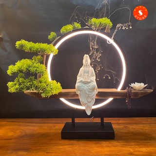 Thác Khói Trầm Hương Cao Cấp đèn led - Thác Phật đủ phụ kiện kèm 05 nụ trầm Việt