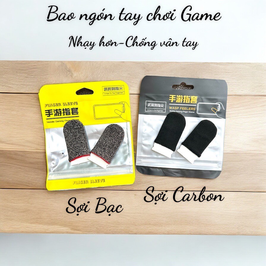 Bao Đầu Ngón Tay Hỗ Trợ Chơi Game Sợi Bạc/Sợi Các Bon