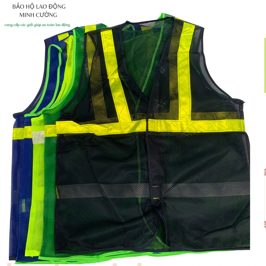 áo phản quang lưới màu xanh môi trường ( nhiều màu)