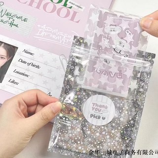 Túi zip holo bông tuyết nhỏ lấp lánh