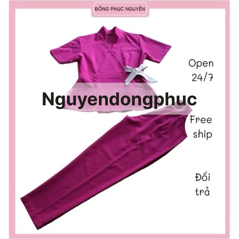 Đồng phục spa màu hồng