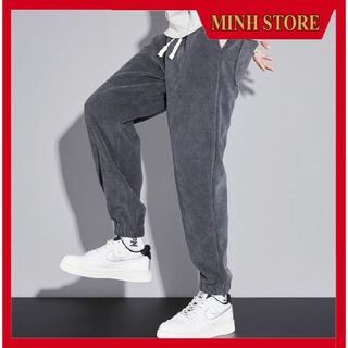 QUẦN JOGGER ỐNG RỘNG BO GẤU NAM NỮ CỰC CHẤT, QUẦN JOGGER NAM CAO CẤP VẢI NHUNG CO GIÃN JO06 - MINHSTORE88