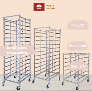Xe hong bánh 6 khay, xe hong bánh 12 khay, xe hong bánh 15 khay, inox 201 không gỉ