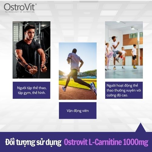 Giảm mỡ thừa, độ body OstroVit L-Carnitine 1000mg chuyển hóa mỡ thừa thành năng lượng, giảm cân, đốt mỡ tự nhiên