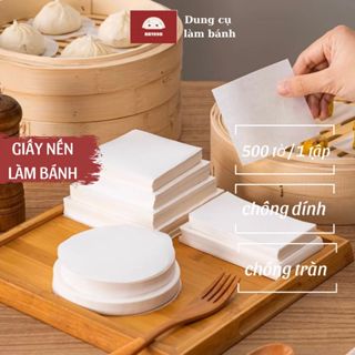 Giấy nến chống dính hai mặt 500 tờ  lót đế bánh bao, pizza, dimsum