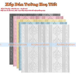 Xốp Dán Tường Hoa Văn, Kích Thước 70x70 Cm, đủ các mẫu thịnh hành