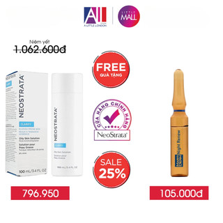 Dung dịch 8% AHA NeoStrata oily skin solution clarify 8% aha 100ml TẶNG Ampoule chống lão hóa Martiderm (Nhập khẩu)