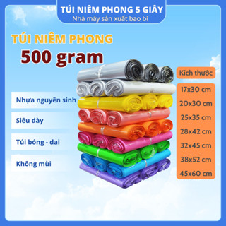 0.5kg Túi gói hàng niêm phong, siêu dày, đủ size, nhiều màu sắc lựa chọn, có sẵn keo dính