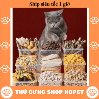 Thức ăn thịt sấy khô cho chó mèo cao cấp (Ức gà, lòng đỏ trứng, chim cút, gan gà và cá tôm thơm ngon)