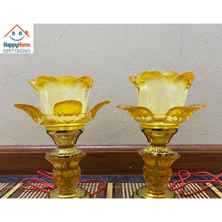 ĐÈN THỜ HOA MẪU MỚI ( 1 đôi )