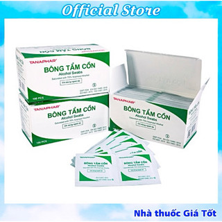 Bông Tẩm Cồn, Gạc Tẩm Cồn TANAPHAR - Hộp 100 Miếng
