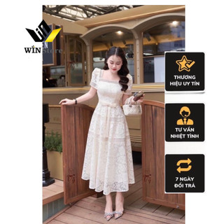 Váy ren thiết kế cổ vuông K1 dành cho nữ đi tiệc, đi làm (có bigzize)