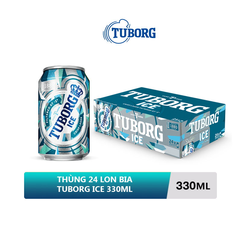 Bia lager TUBORG ice lon 330ml