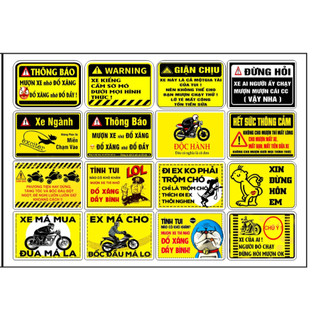 Logo dán xe - Sticker 3 lớp cao cấp - Tem dán xe cảnh báo chống nước