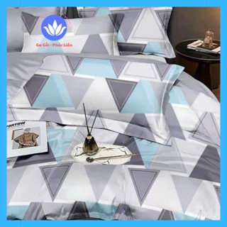 Bộ 4 món ga giường TENCEL mát lạnh 40s [CAO CẤP] áo gối ôm có dây kéo