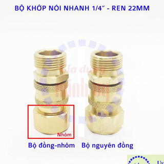 Combo 2 khớp nối nhanh đồng đầu ra cho máy rửa xe mini gia đình cao áp - phụ kiện máy rửa xe -2KNNout