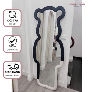 Gương Gấu Bearick Bọc Nỉ Soi Toàn Thân Nịnh Dáng Gương Xinh Decor