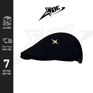 (Có sẵn) AOE STUDIO - Mũ nồi Beret cao cấp chất nón kaki đen phối nút kim loại phong cách Y2K cá tính dành cho nữ