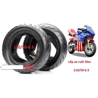 Combo Vỏ Và Ruột Xe Moto Mini 50cc, Lốp Và Săm Xe Ruồi 110/50-6.5