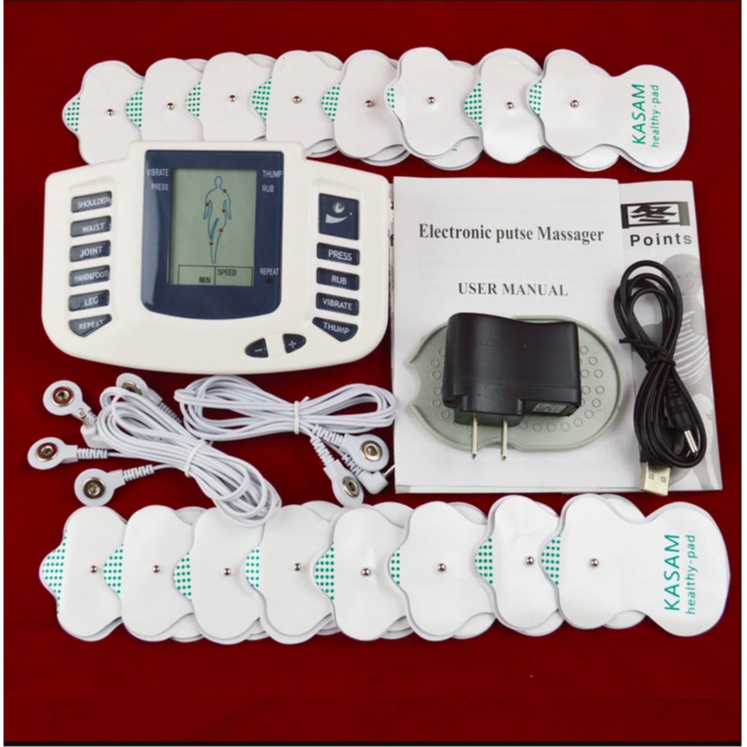 Máy massage châm cứu bấm huyệt xung điện toàn thân đa năng tặng kèm 16 miếng dán