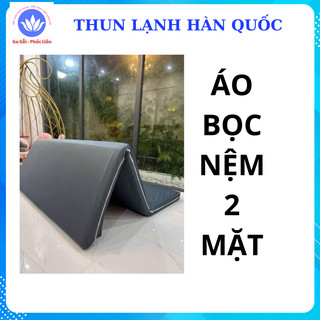 Áo Bọc Nệm Thun Lạnh Hàn Quốc Cao Cấp có khoá kéo bọc 2 mặt- Đủ Size