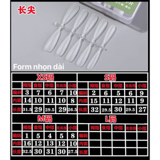 100 móng úp nhám chia size XS S M L làm nailbox siêu tiện lợi