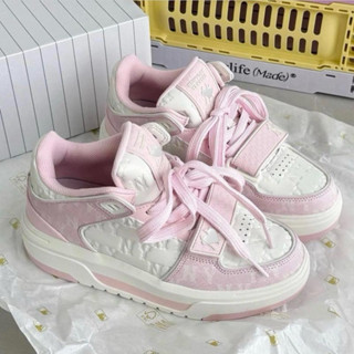  Giày thể thao MLB Chunky Liner hồng 2024 Giày Thể Thao MLB Chunky Liner Mid Classic Monogram New York Yankees Hồng Trắng 