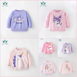 BST Áo nỉ da cá bé gái ấm áp, mềm mịn đáng yêu Forest kingdom thời trang trẻ em từ 2-7 tuổi