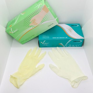 Găng tay y tế không bột chính hãng Vglove - Superieur (hộp 100 cái), bao tay đen phun xăm thực phẩm