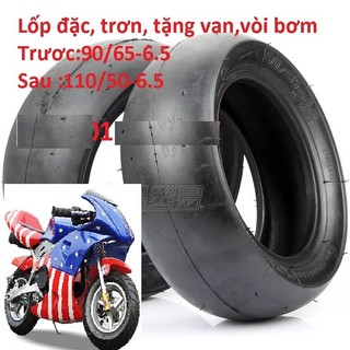 [TOPONE] VỎ ĐẶC TRƠN KHÔNG RUỘT XE MOTO MINI 50CC 90/65-6.5 110/50-6.5 TẶNG CHÂN VAN