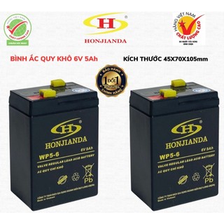 Bình ắc quy khô 6v.5a.honjianda.