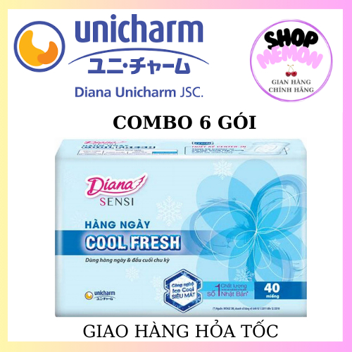 [6 GÓI] Băng vệ sinh DIANA hàng ngày coolfresh- gói 40 miếng
