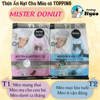 Mister donut t1 - t2 : thức ăn hạt cao cấp có topping cho mèo __