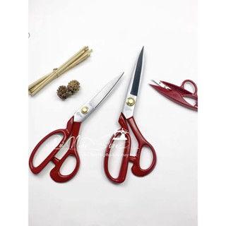 Kéo cắt vải chuyên nghiệp hiệu PIN cán đỏ lưỡi trắng cán đỏ nhiều size tặng kèm 1 cây kéo bấm chỉ bất kì.