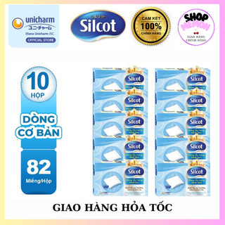 ☘[Quận 7]Combo 10 hộp Bông tẩy trang Silcot 82 miếng